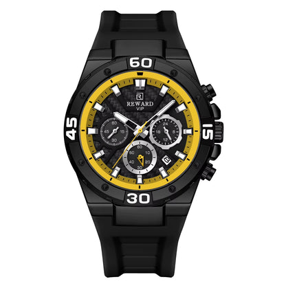 REWARD™ Men’s Black & Yellow Chronograph Watch | Bold Sporty.